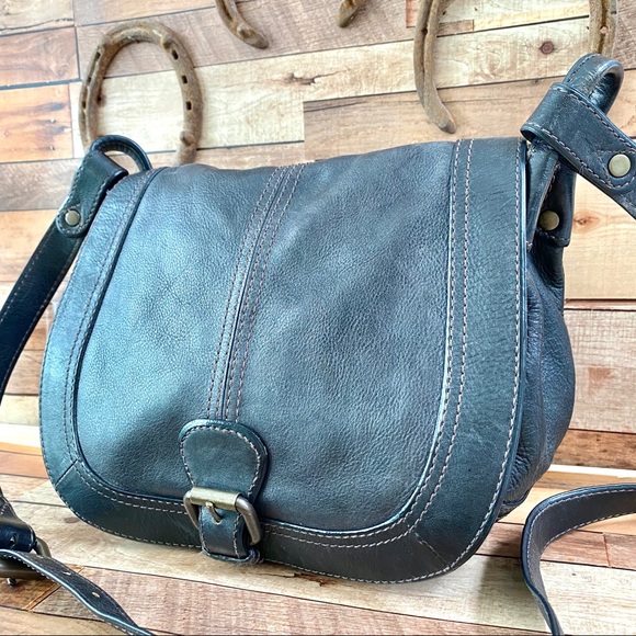 FOSSIL vintage timeless saddle bag in black Patina - Picture 2 of 14